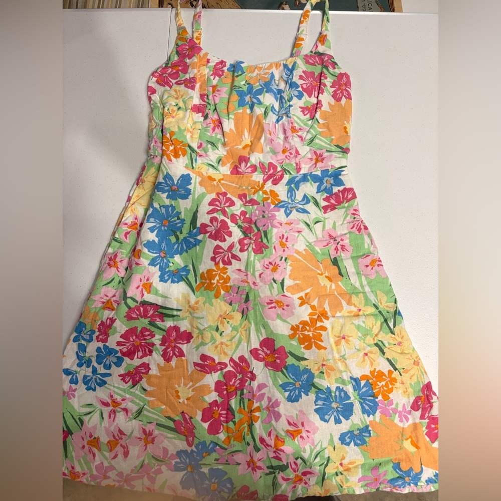 XS Old Navy Tropical Colorful Floral Dress (Blue, Green, Yellow, Pink, Orange)